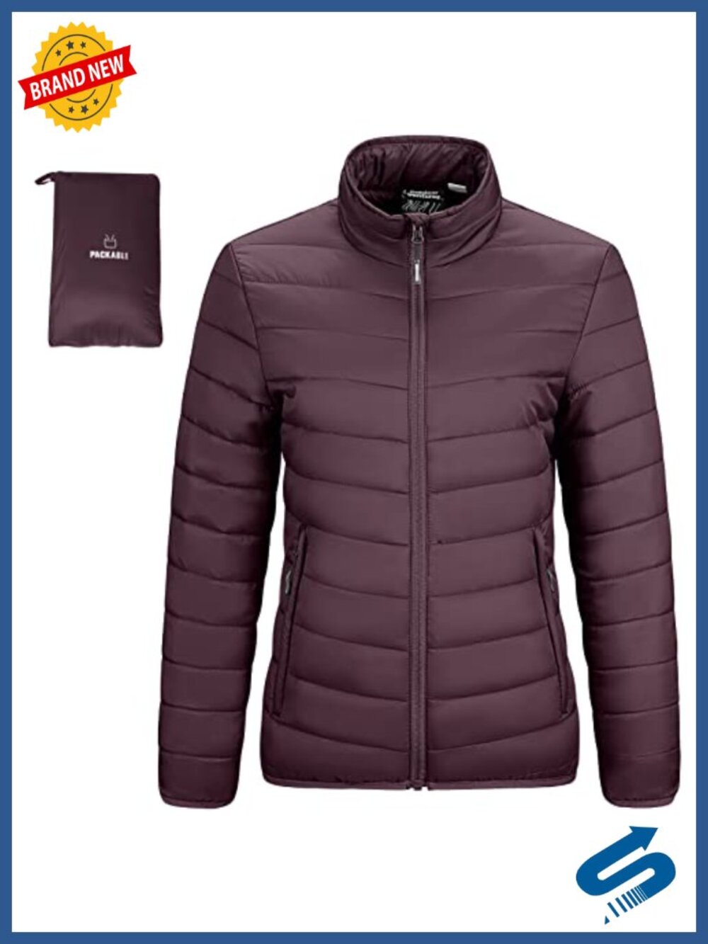 Women's Packable Puffer Jacket Lightweight Quilted Winter Coat Nylon